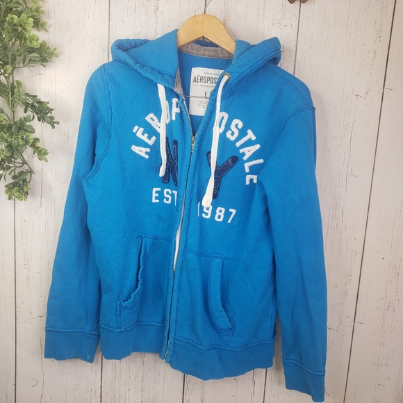 3//$20 AEROPOSTLE blue zip up hoodie